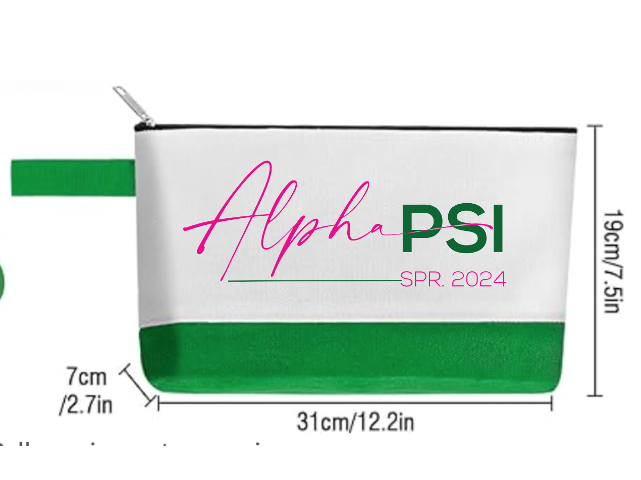 Alpha Psi Travel Essentials (luggage Tag & Makeup BAg