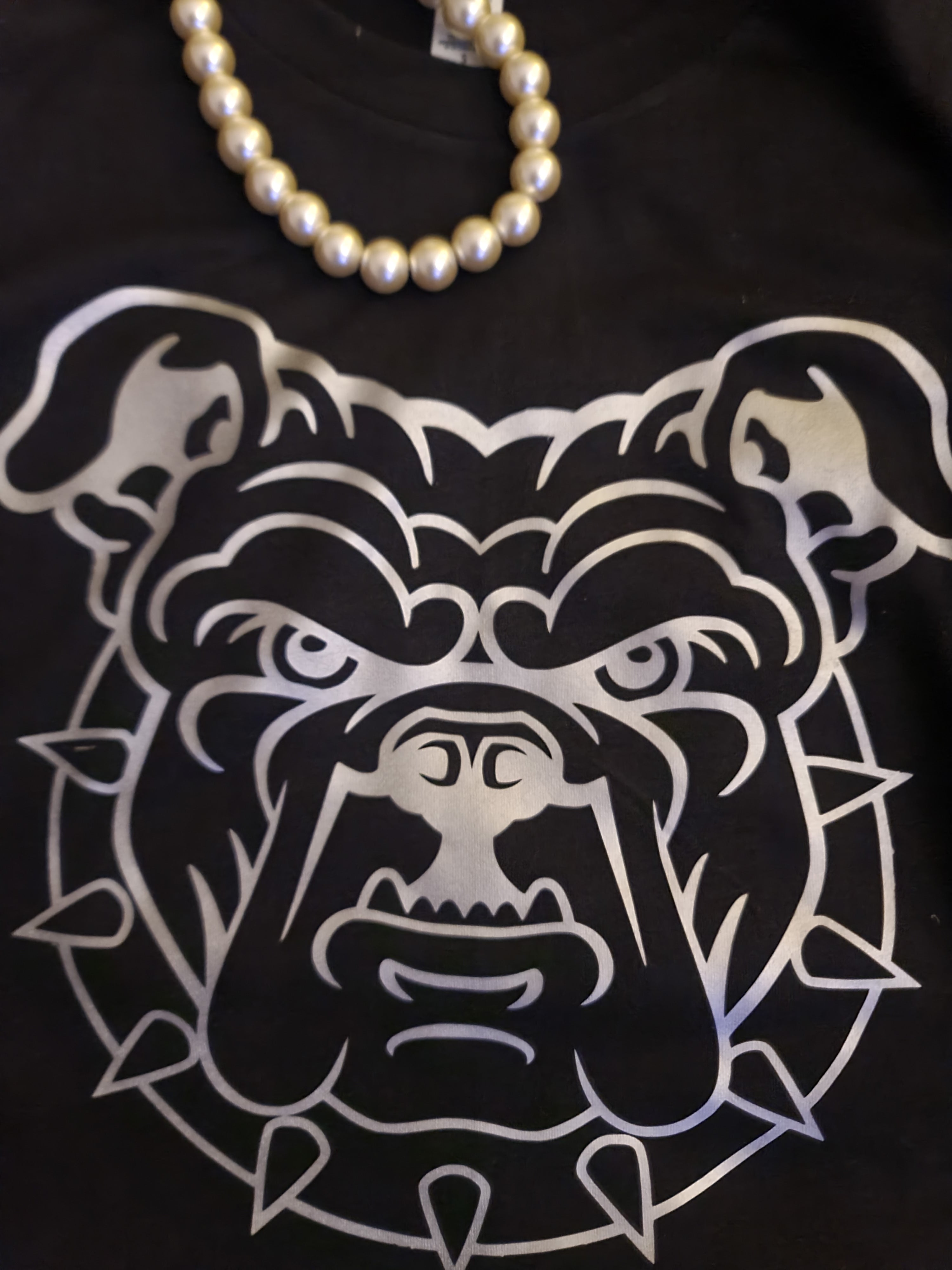 Silver Aggie Dog Black T-shirt