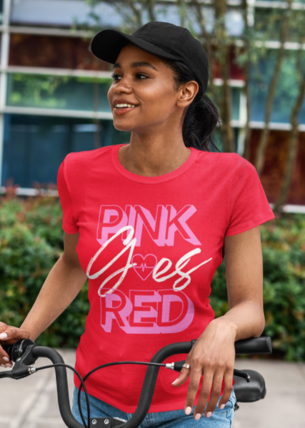 Pink goes cheap red shirt